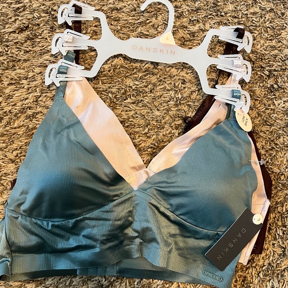 Danskin Other - NWT Danskin set of 3 silky padded bralettes size large neutral colors